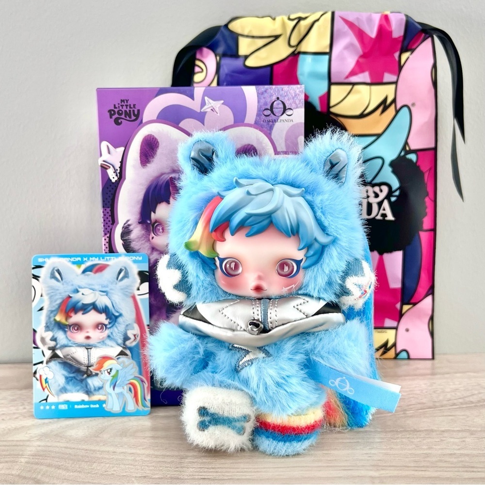 Pop Mart SKULLPANDA x My Little Pony Plush Doll Pendant - Rainbow Dash